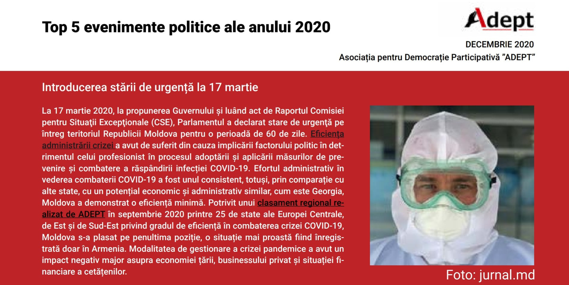 Top 5 evenimente politice ale anului 2020